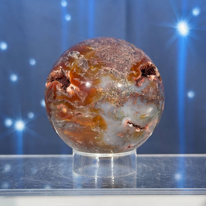 Carnelian Moss Agate Sphere – 0.283 kg