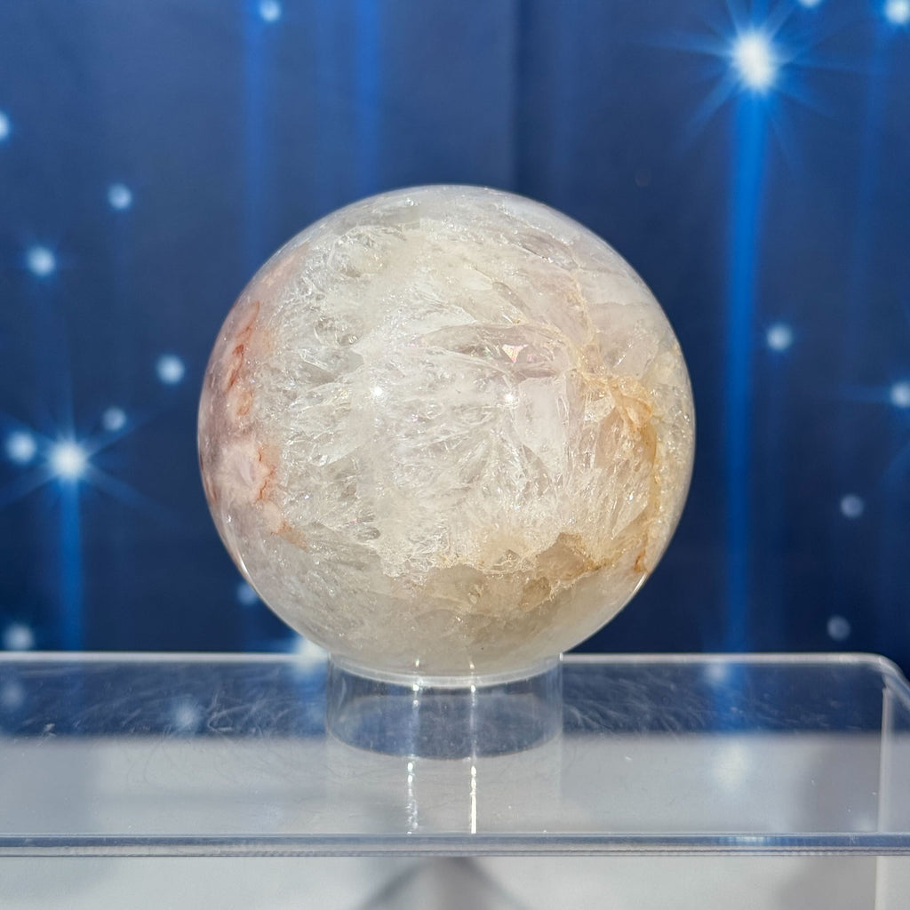 Flower Agate in Quartz Sphere – 0.414 kg