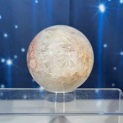 Flower Agate in Quartz Sphere – 0.414 kg