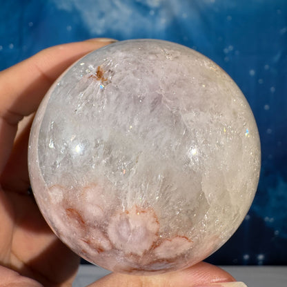 Flower Agate in Quartz Sphere – 0.414 kg