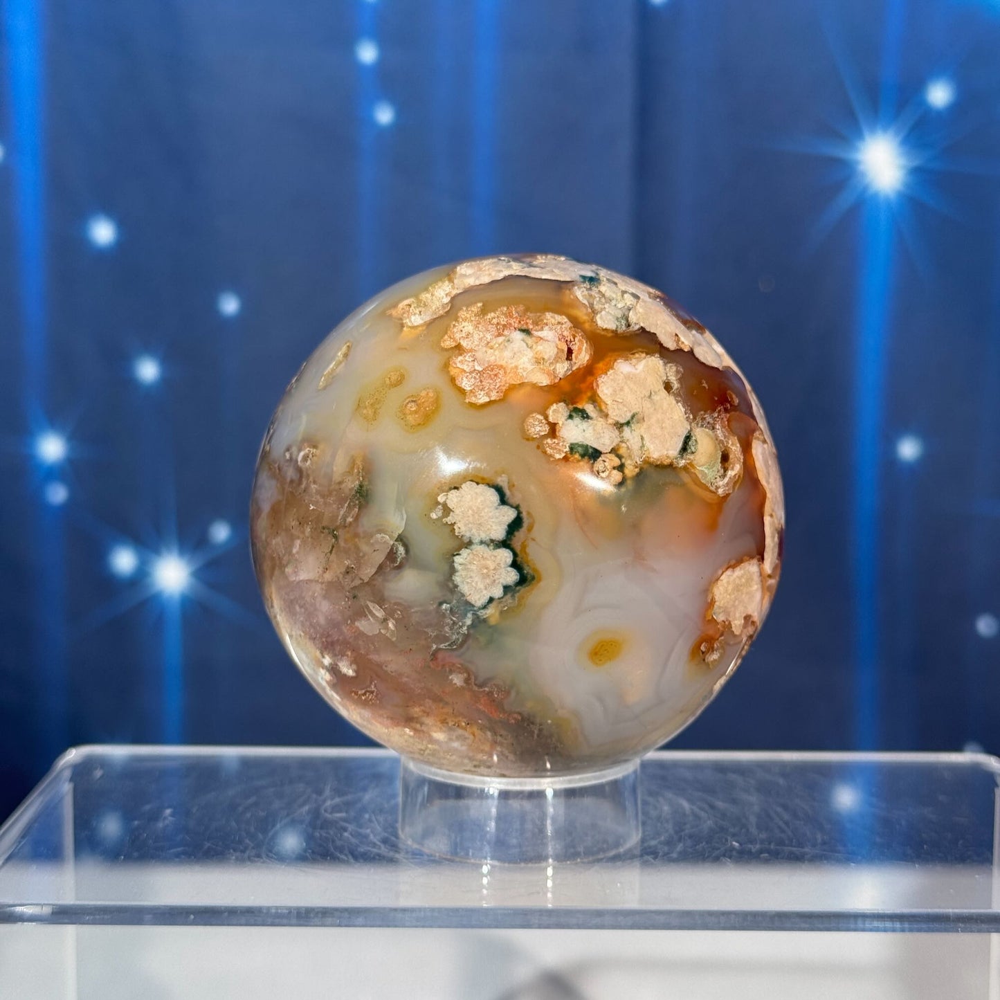 Flower Agate Sphere – 0.471 kg
