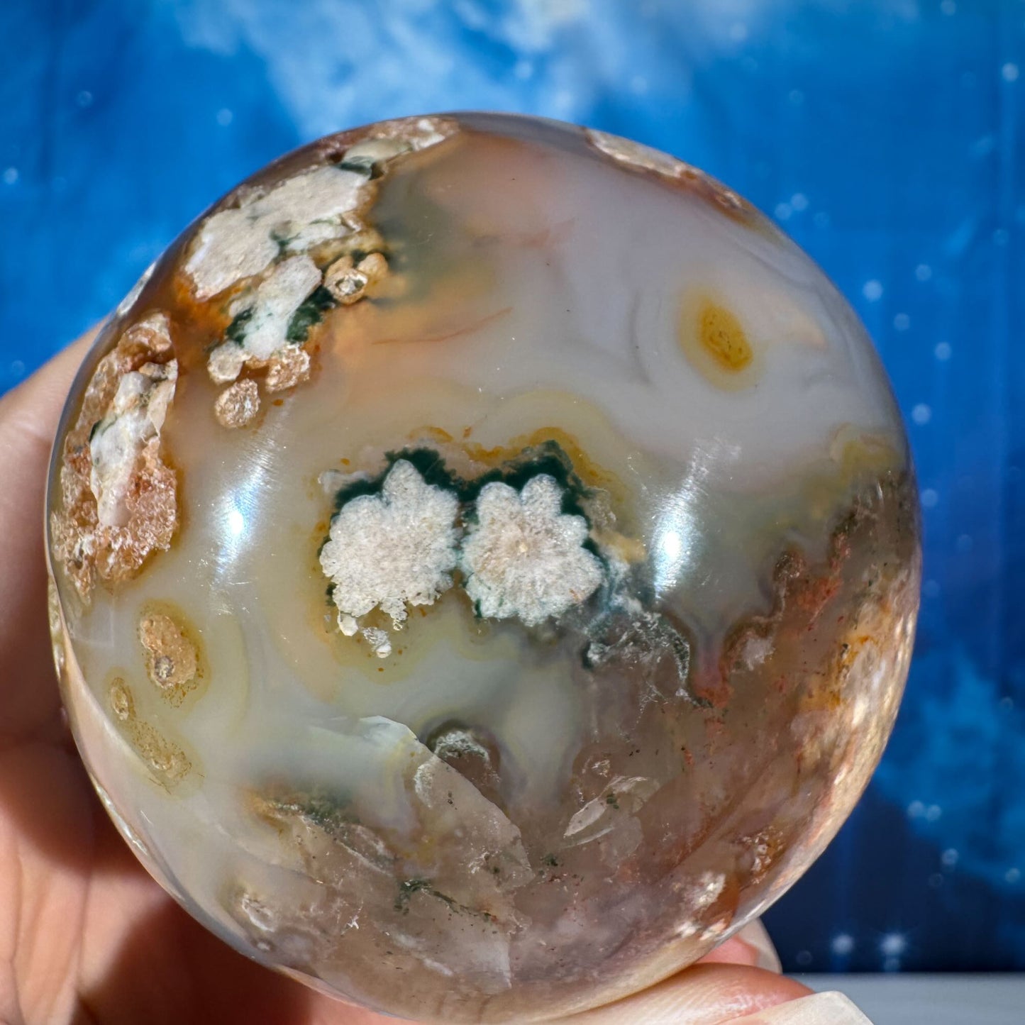 Flower Agate Sphere – 0.471 kg
