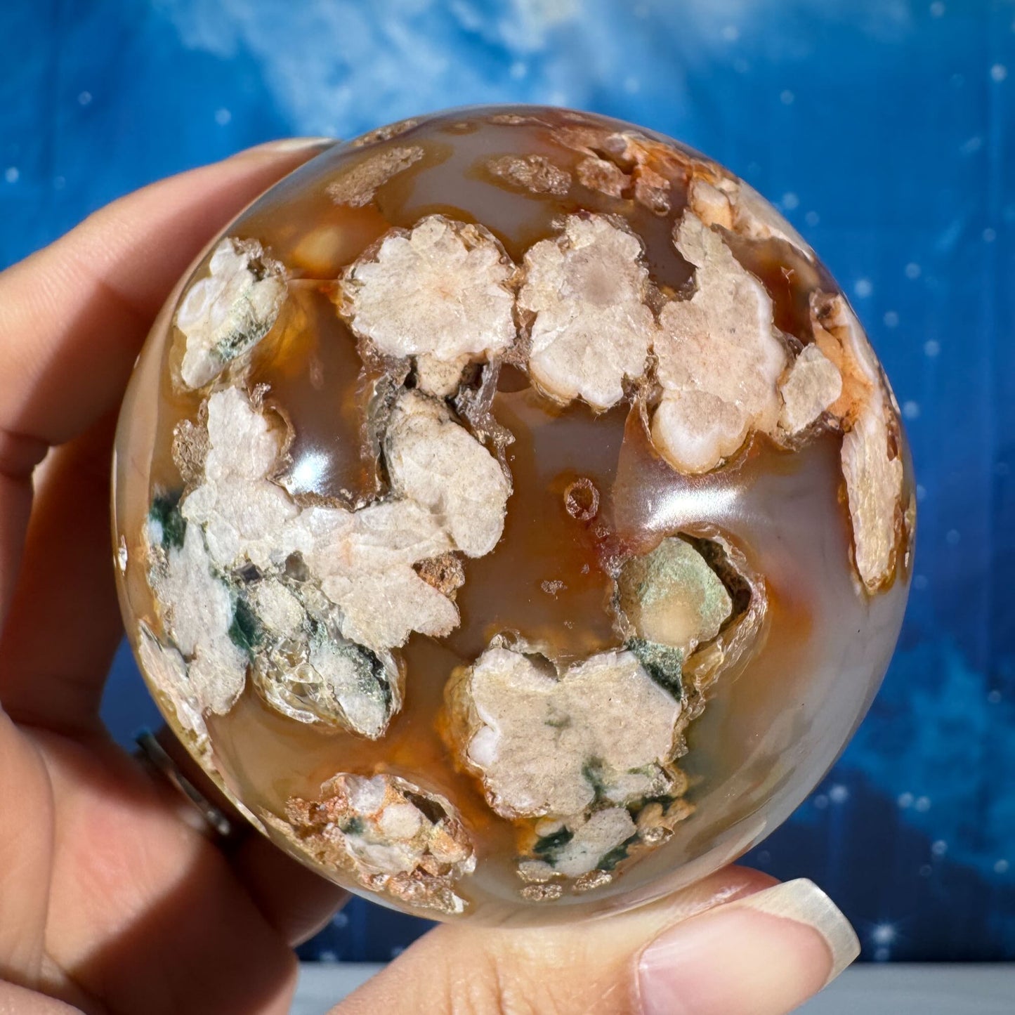 Flower Agate Sphere – 0.471 kg