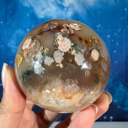 Flower Agate Sphere – 0.471 kg