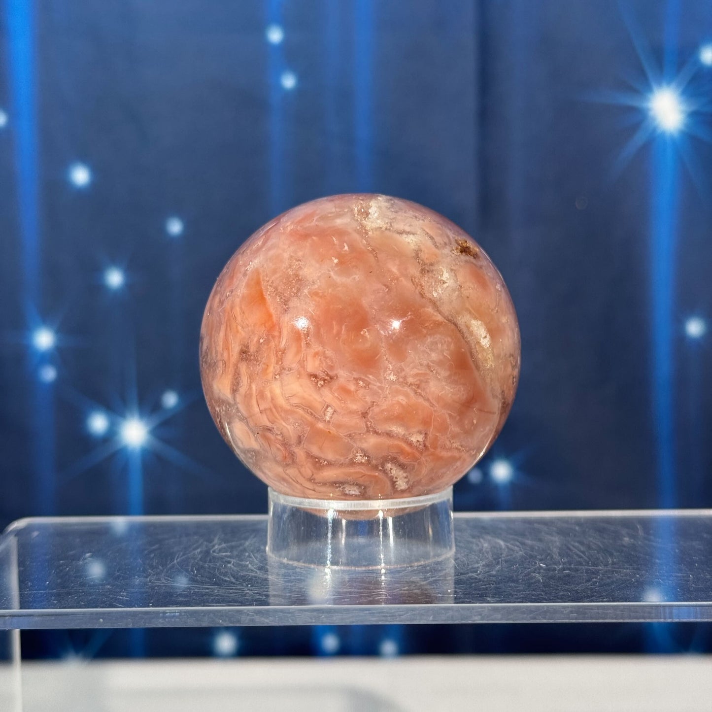 Pink Agate Sphere – "Cotton Candy Agate" • 0.244 kg