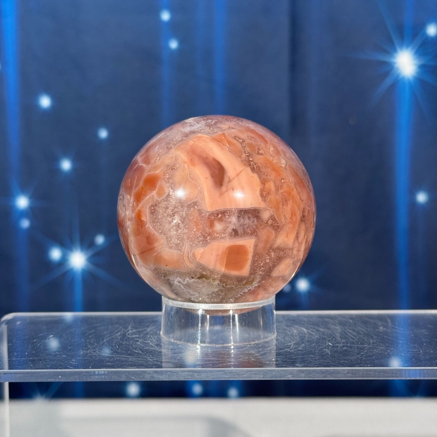 Pink Agate Sphere – "Cotton Candy Agate" • 0.244 kg