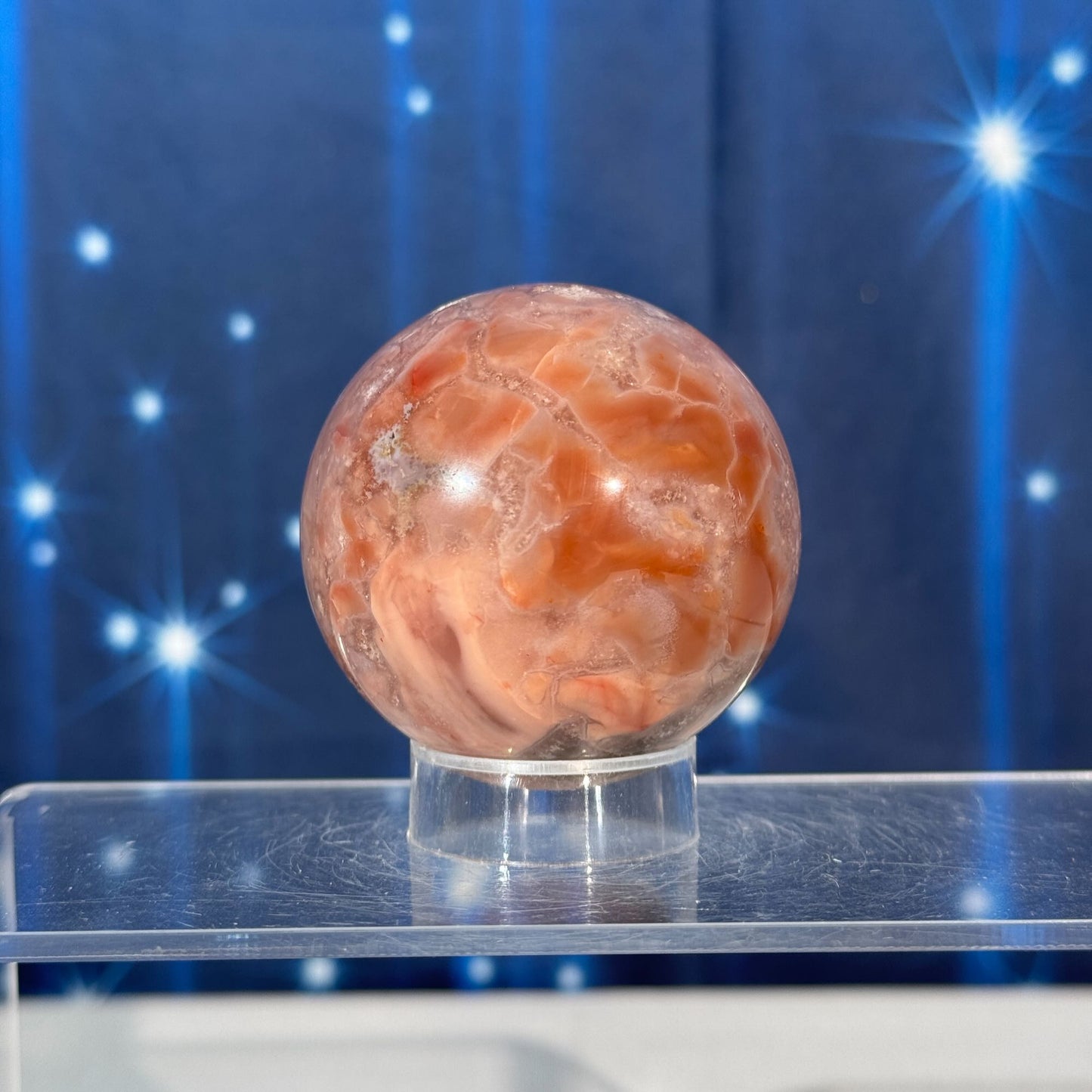 Pink Agate Sphere – "Cotton Candy Agate" • 0.244 kg