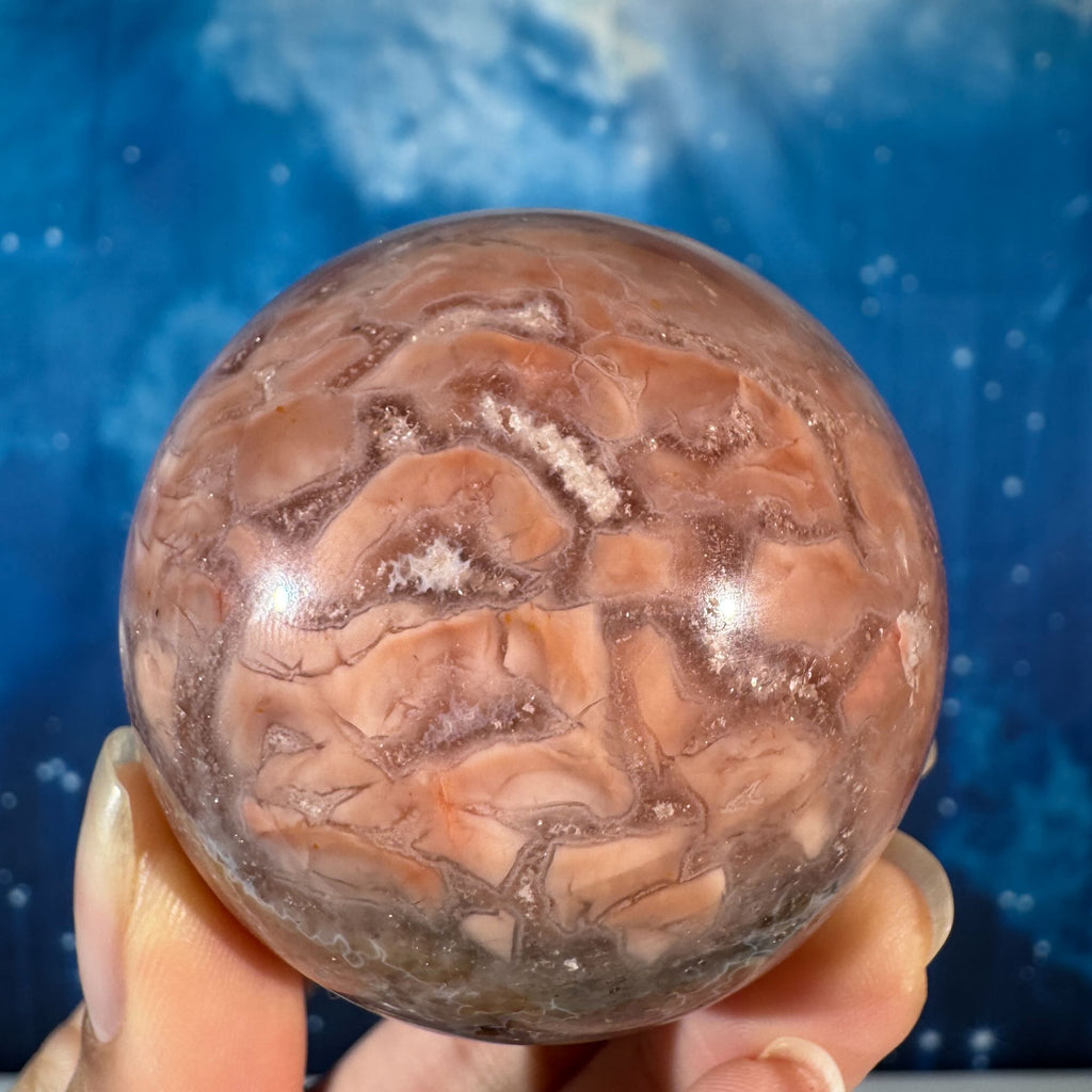 Pink Agate Sphere – "Cotton Candy Agate" • 0.244 kg