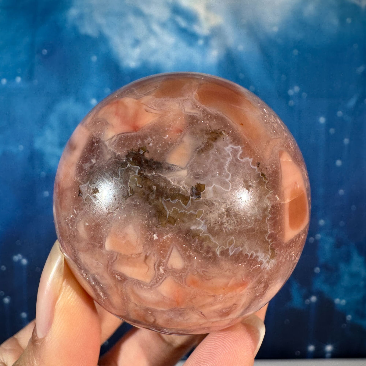 Pink Agate Sphere – "Cotton Candy Agate" • 0.244 kg