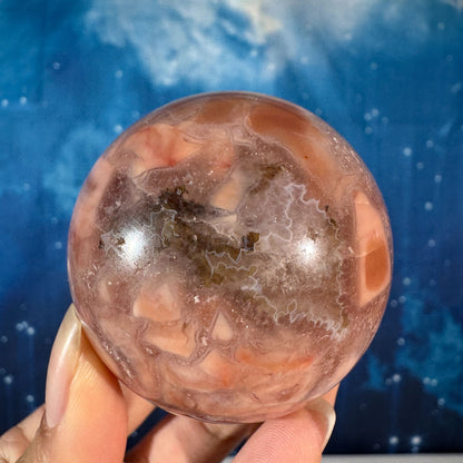 Pink Agate Sphere – "Cotton Candy Agate" • 0.244 kg