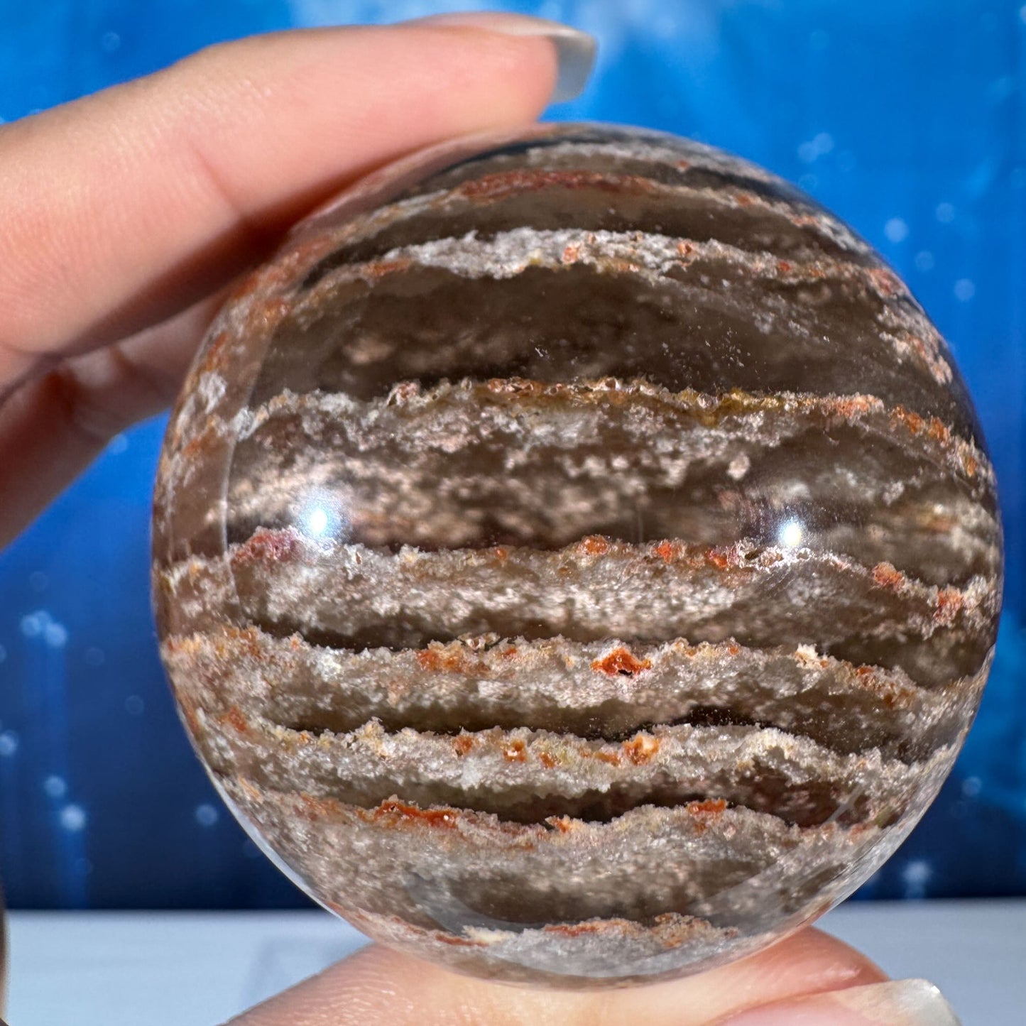 Thousand Layer Garden Quartz Sphere • 0.201 kg