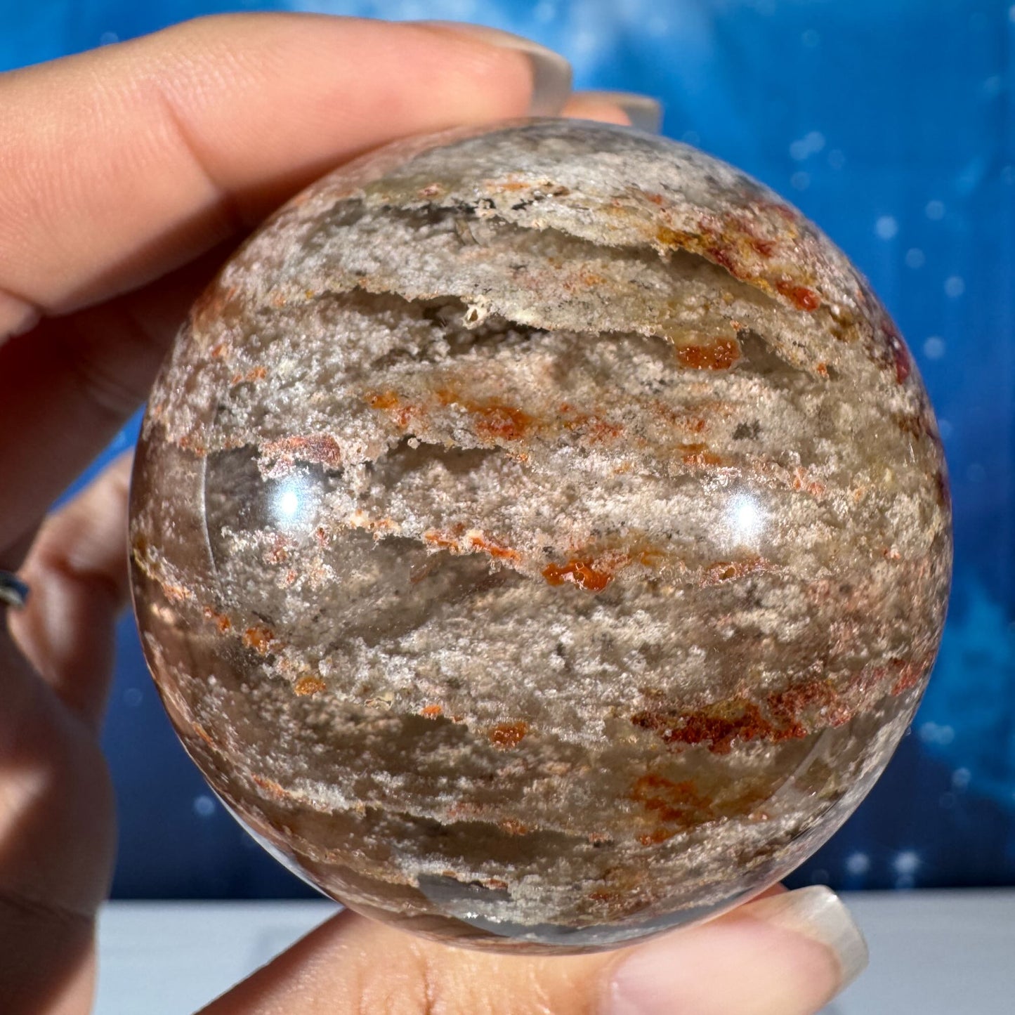 Thousand Layer Garden Quartz Sphere • 0.201 kg