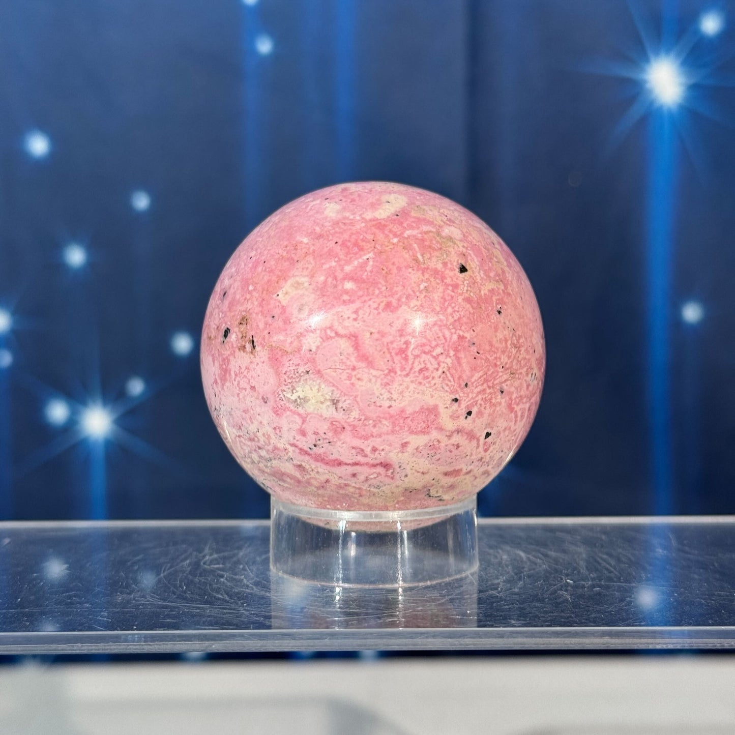 Rhodonite Sphere with Pyrite – 0.281 kg