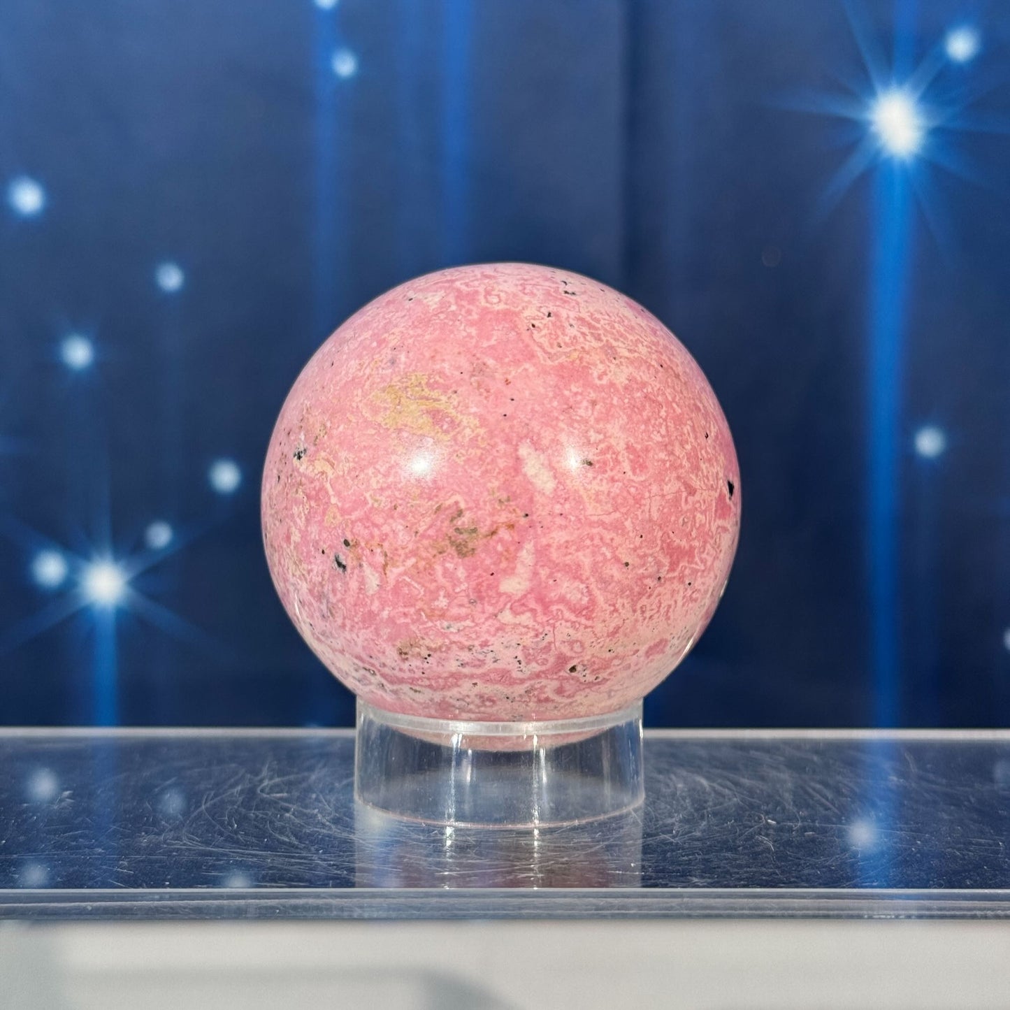 Rhodonite Sphere with Pyrite – 0.281 kg
