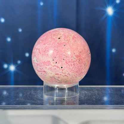 Rhodonite Sphere with Pyrite – 0.281 kg