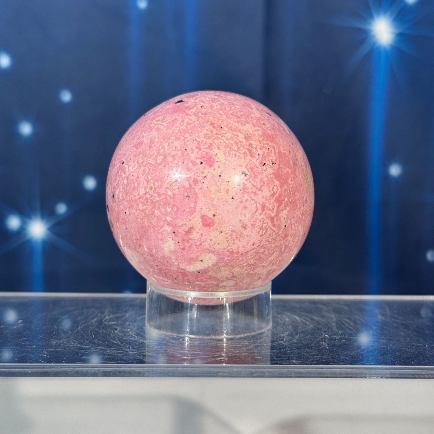 Rhodonite Sphere with Pyrite – 0.281 kg