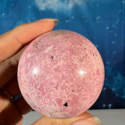 Rhodonite Sphere with Pyrite – 0.281 kg