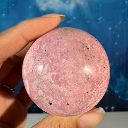 Rhodonite Sphere with Pyrite – 0.281 kg