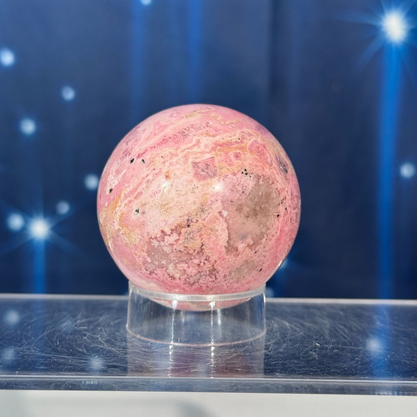 Rhodonite Sphere with Pyrite – 0.184 kg