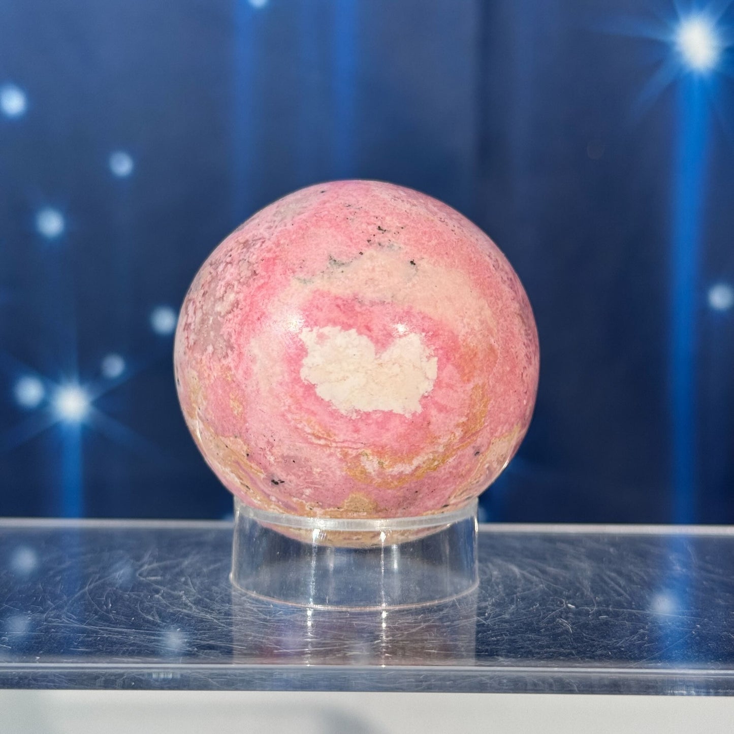 Rhodonite Sphere with Pyrite – 0.184 kg