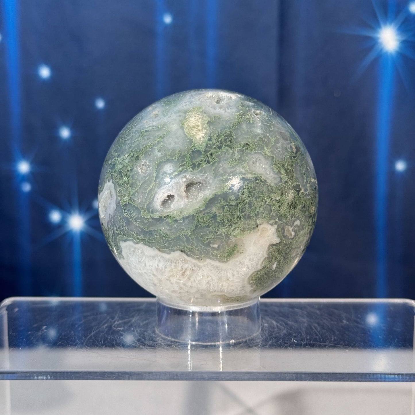 Moss Agate Sphere – 0.408 kg