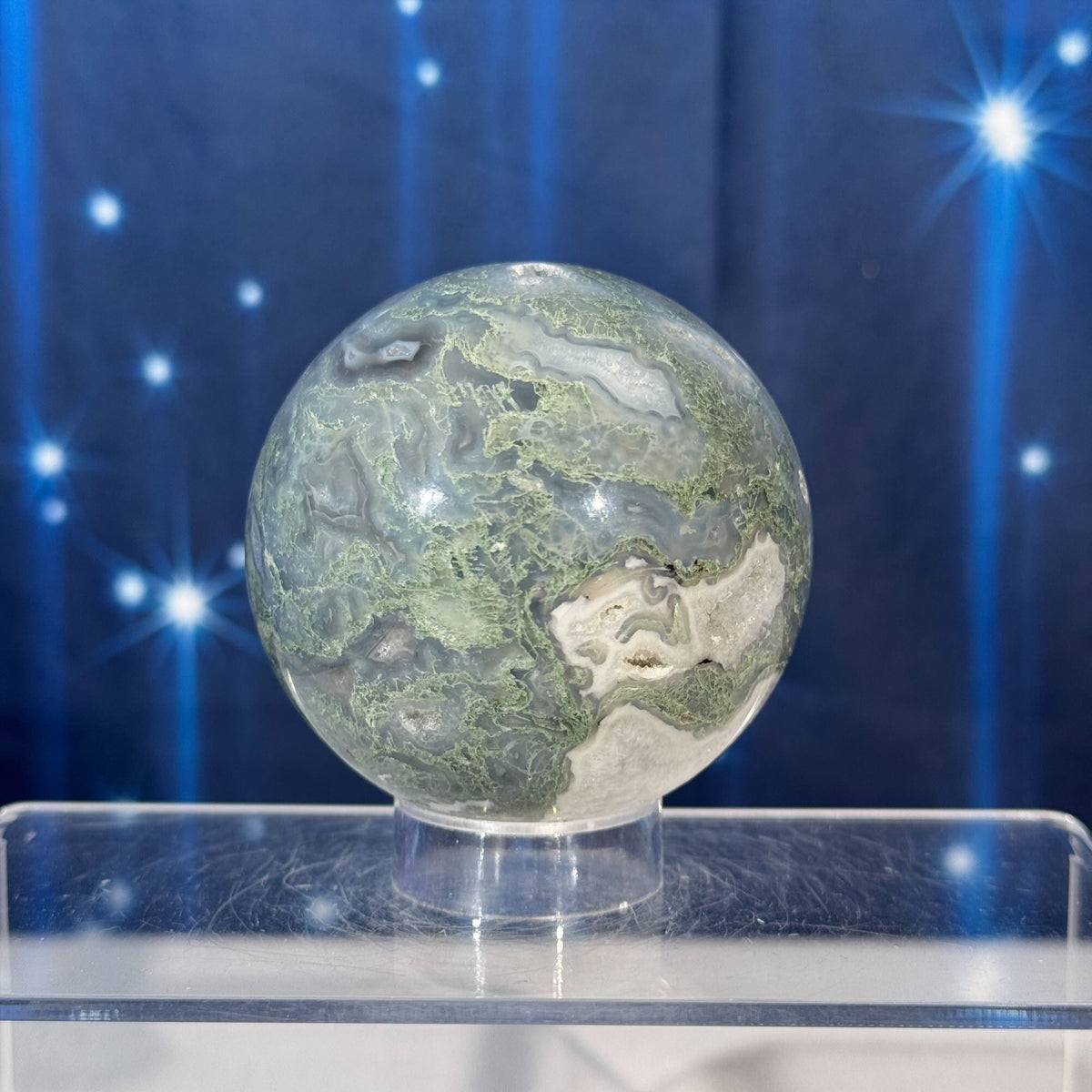 Moss Agate Sphere – 0.408 kg