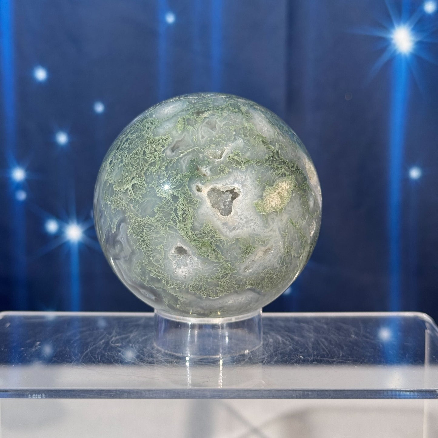 Moss Agate Sphere – 0.408 kg