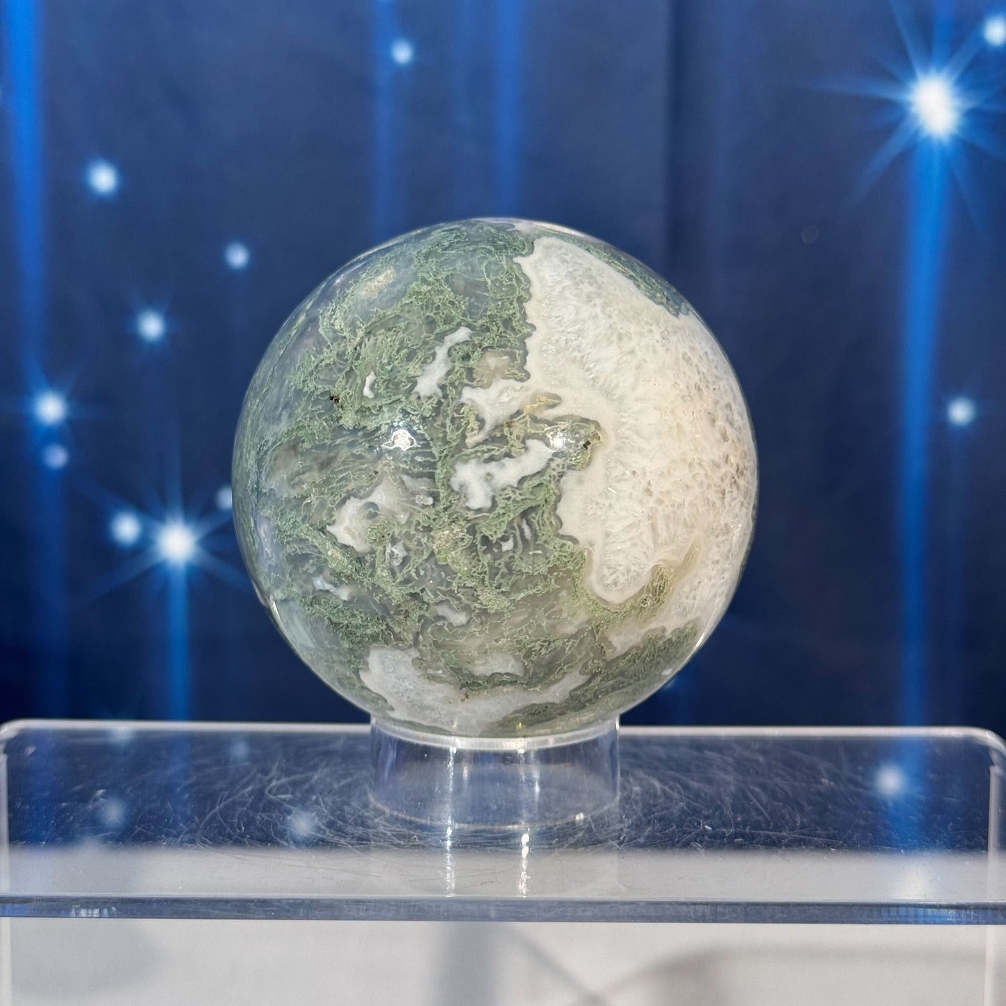 Moss Agate Sphere – 0.408 kg
