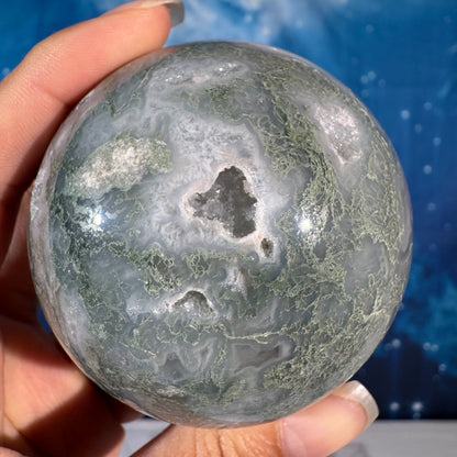 Moss Agate Sphere – 0.408 kg