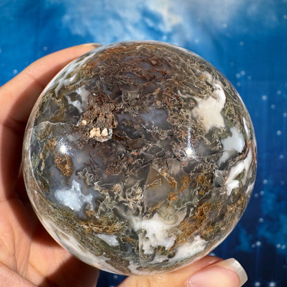 Moss Agate Sphere – 0.584 kg