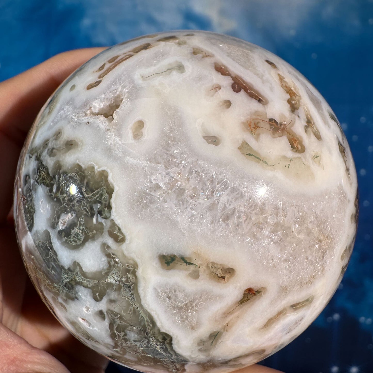 Moss Agate Sphere – 0.584 kg