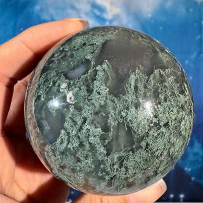 Moss Agate Sphere – 0.451 kg