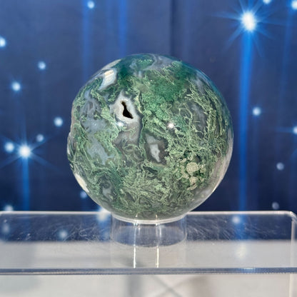 Moss Agate Sphere – 0.445 kg