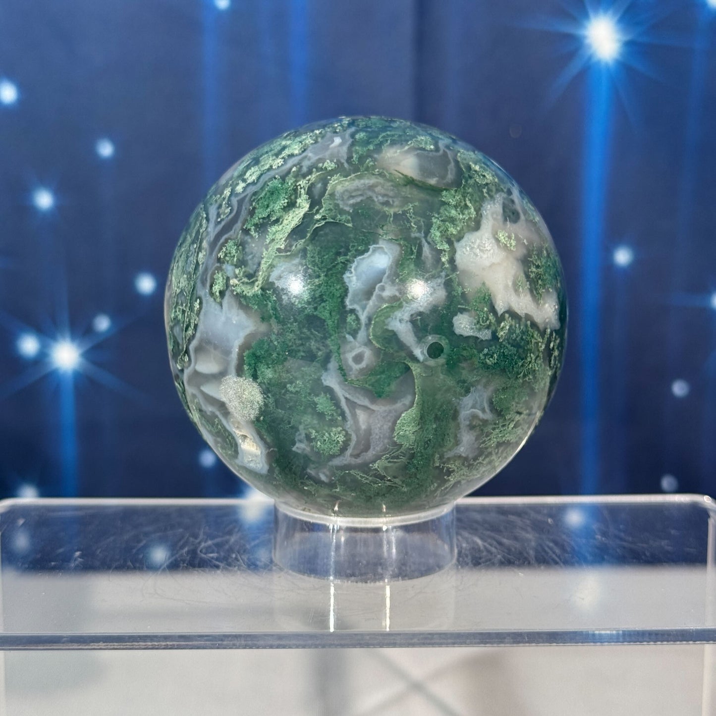 Moss Agate Sphere – 0.445 kg