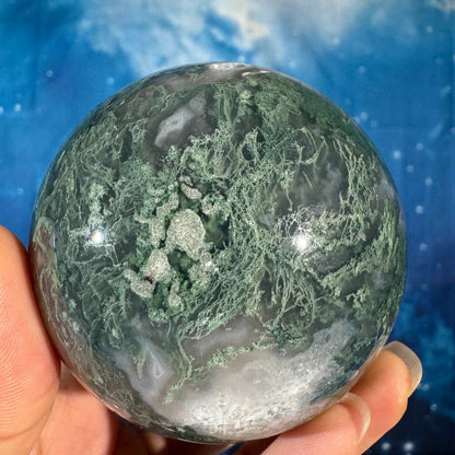 Moss Agate Sphere – 0.445 kg