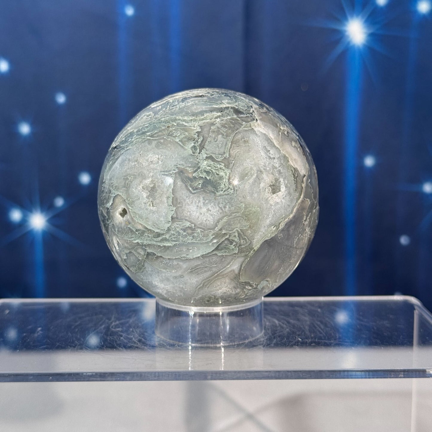 Moss Agate Sphere – 0.360 kg