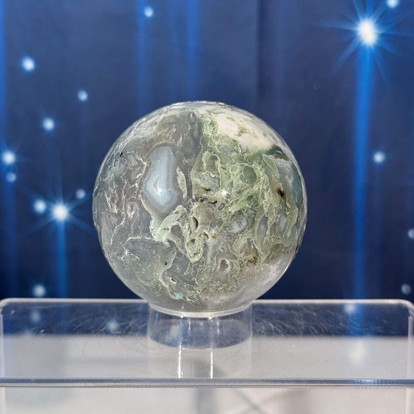 Moss Agate Sphere – 0.360 kg