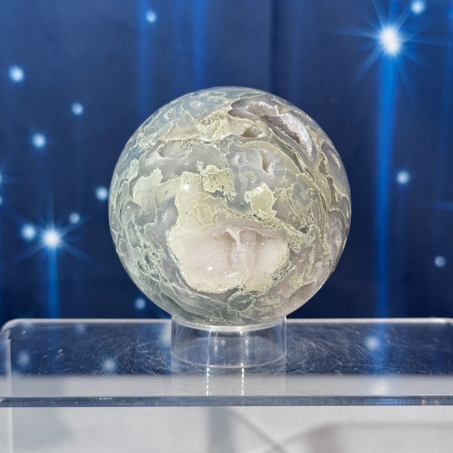 Moss Agate Sphere – 0.371 kg