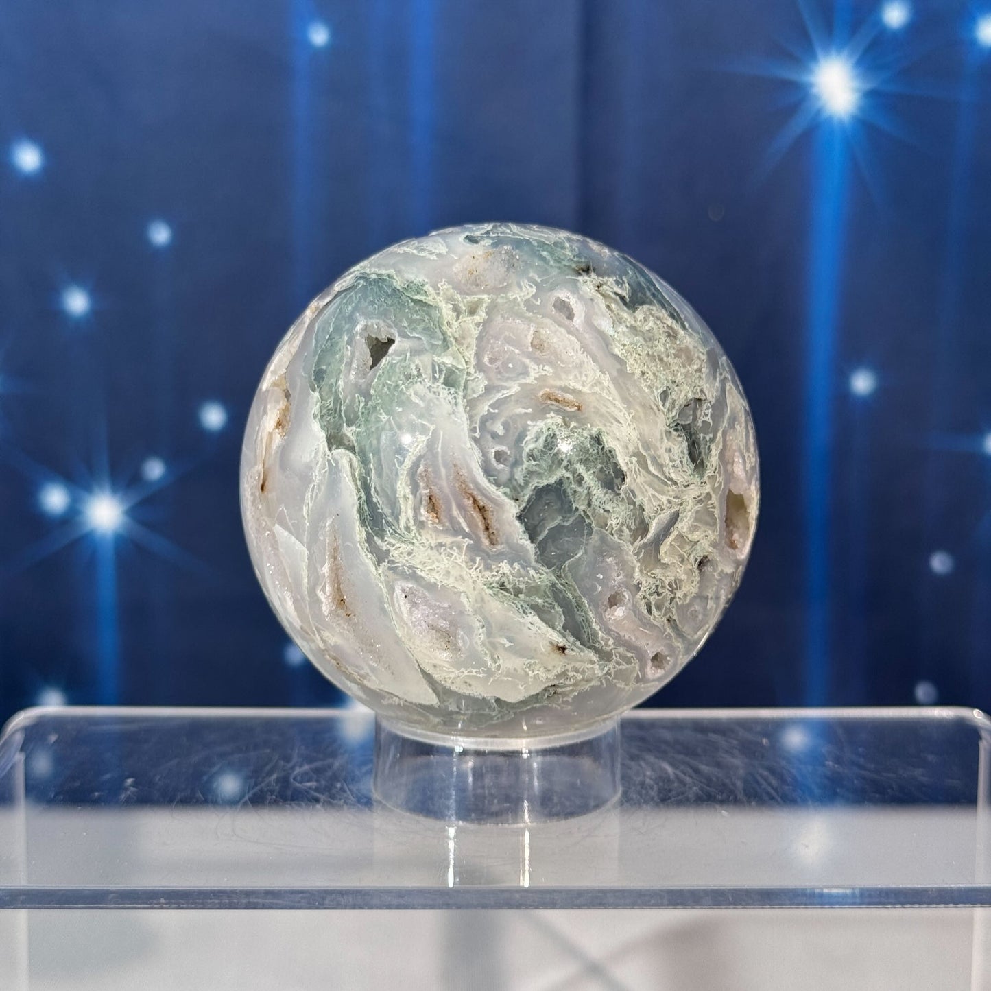Moss Agate Sphere – 0.371 kg
