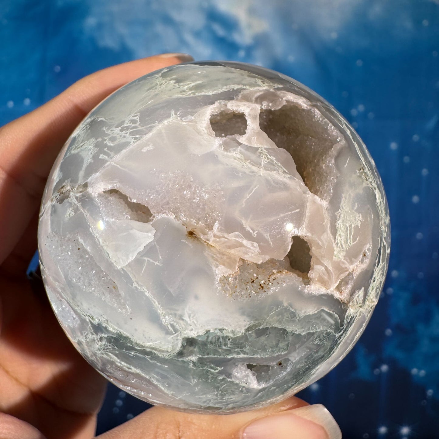 Moss Agate Sphere – 0.371 kg
