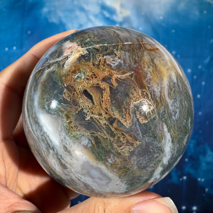 Moss Agate Sphere – 0.621 kg