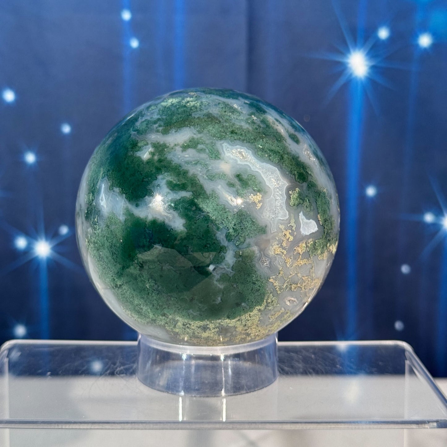 Moss Agate Sphere – 0.777 kg