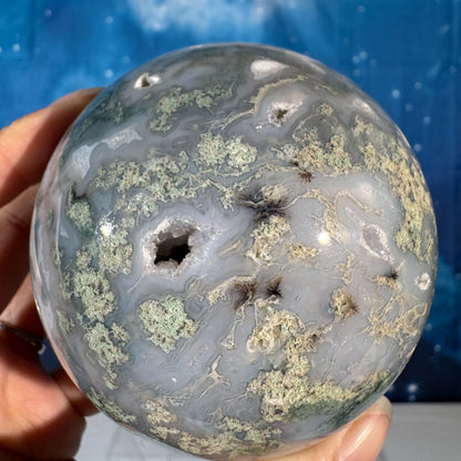 Moss Agate Sphere – 0.777 kg