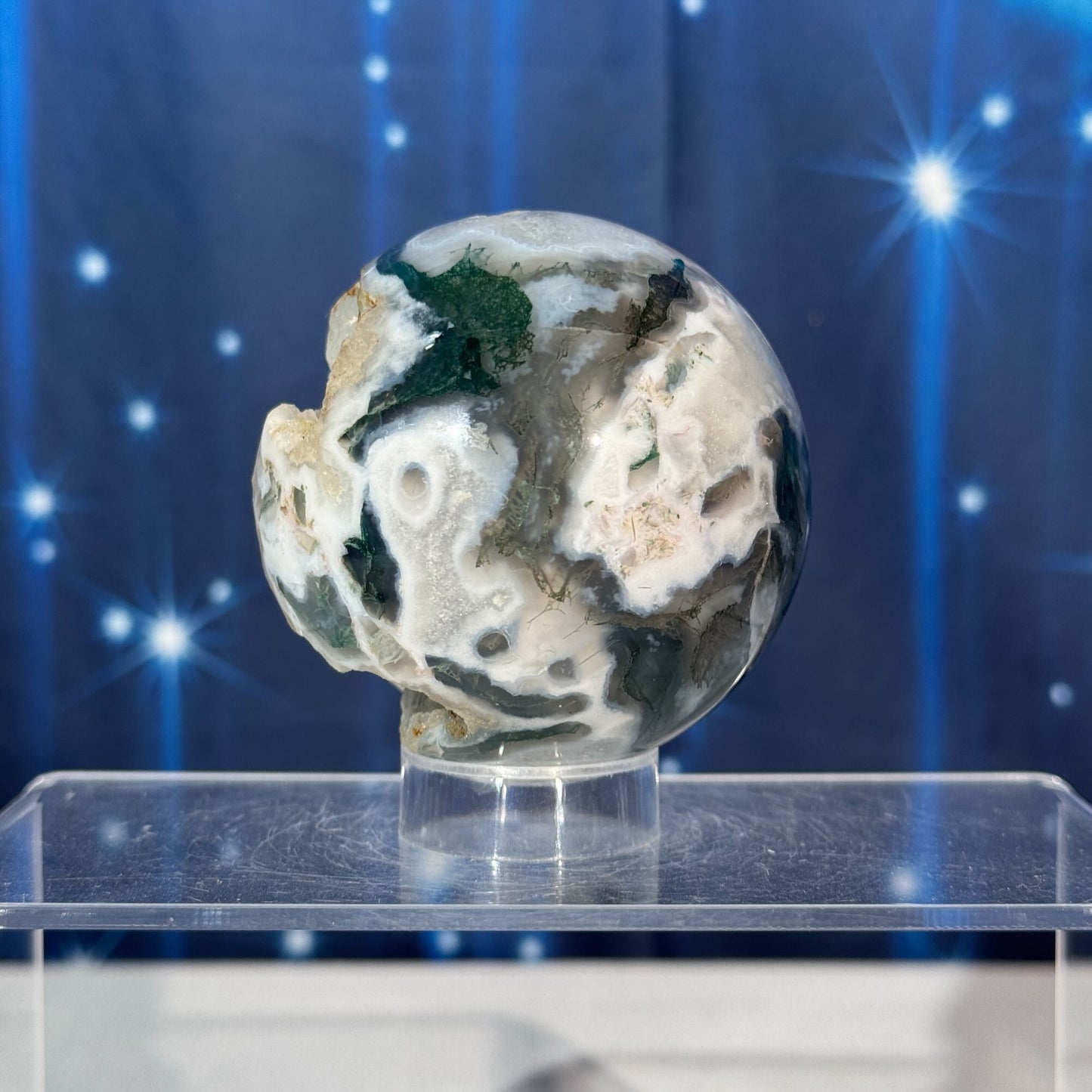 Moss Agate Sphere – 0.405 kg