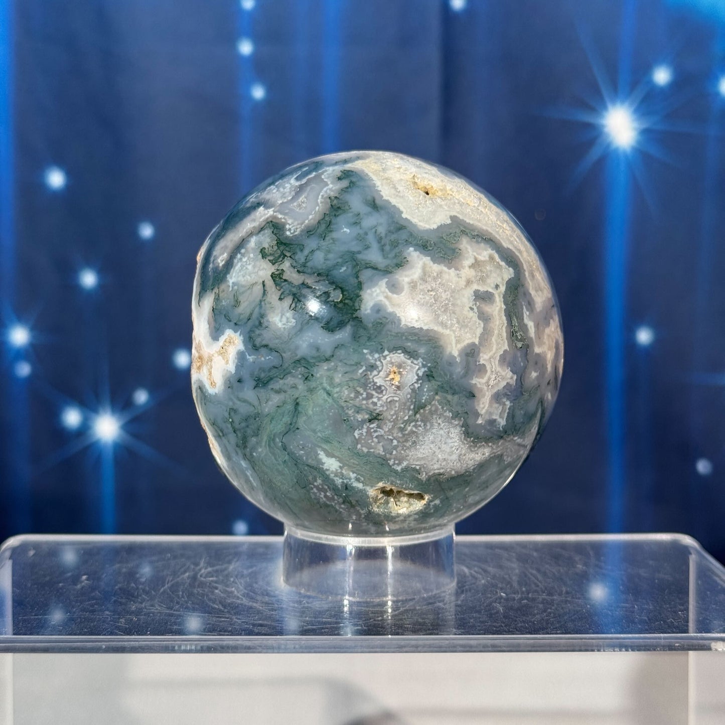 Moss Agate Sphere – 0.502 kg