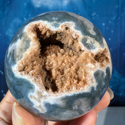 Moss Agate Sphere – 0.502 kg