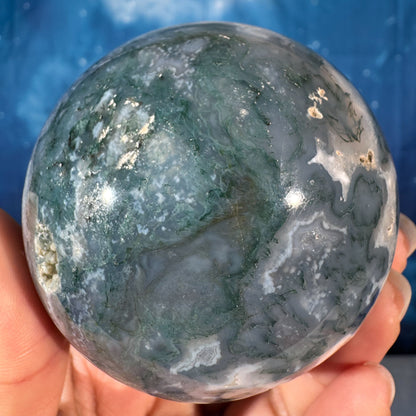 Moss Agate Sphere – 0.502 kg