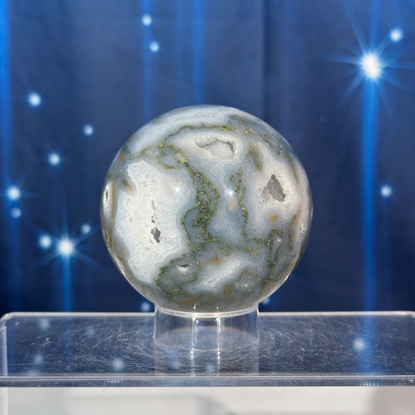 Moss Agate Sphere – 0.371 kg