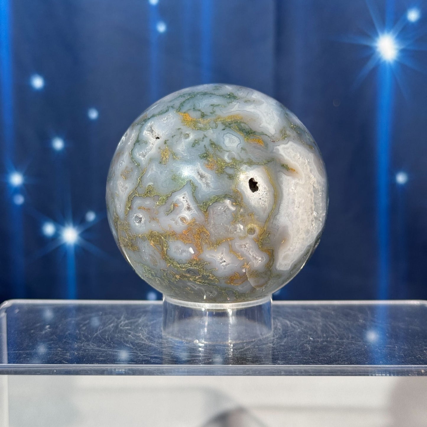 Moss Agate Sphere – 0.371 kg