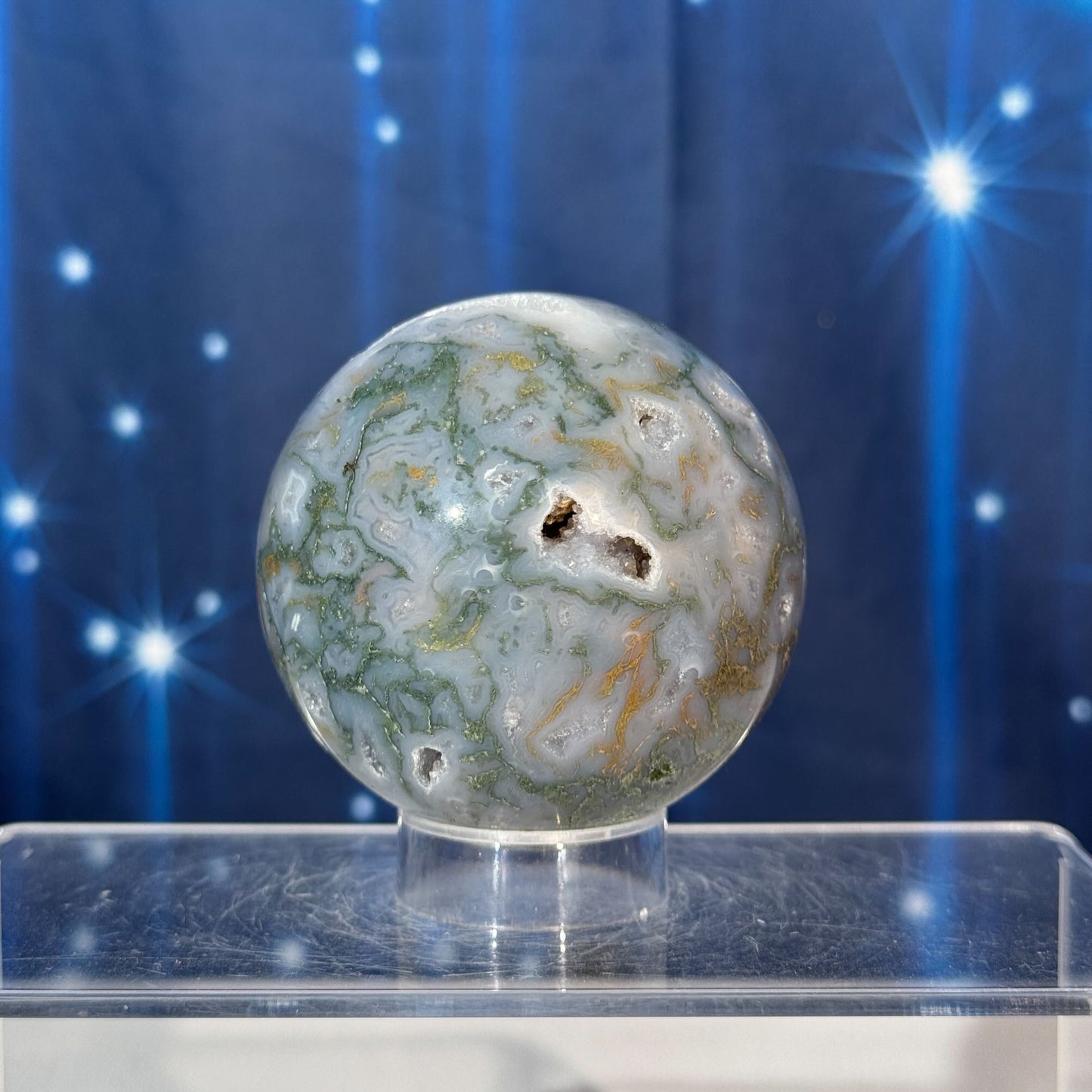 Moss Agate Sphere – 0.371 kg